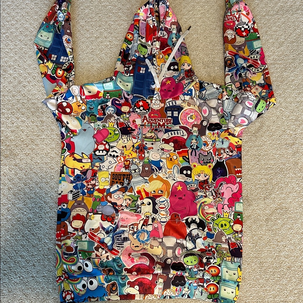 Vibrant Cartoon Print Hoodie - Picture 3 of 5